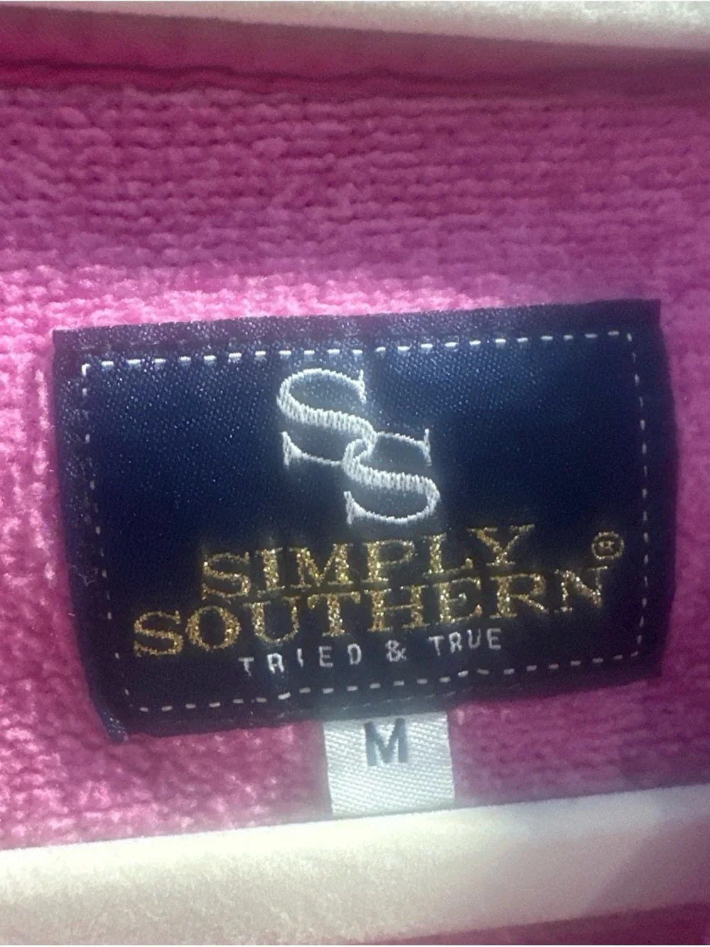 Simply Southern Hot Pink Snap-Button Fleece Pullover - Picture 2 of 4